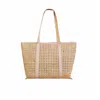 Ohsun Women's Neutrals Audrey Rattan & Leather Tote Bag - Nude