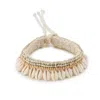Ohsun Women's Neutrals Bene Cowrie Shell Beaded Macrame Choker - Sand