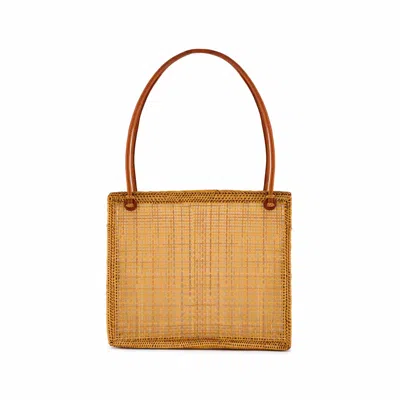 Ohsun Women's Neutrals Beth Mesh Rattan & Leather Handbag In Black