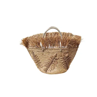 Ohsun Women's Neutrals Bliss Embroidered Straw Beach Tote -  Gold In Yellow