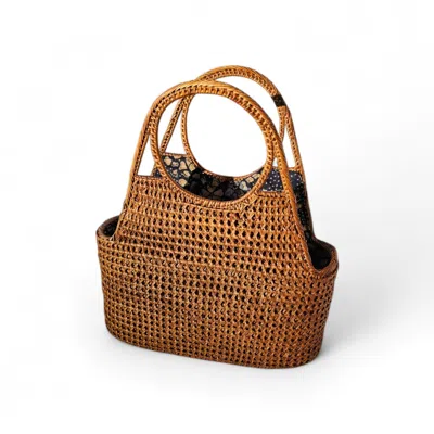 Ohsun Women's Neutrals / Brown Aiko Rattan Bucket - Chestnut