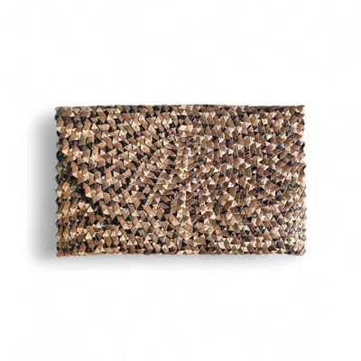 Ohsun Women's Neutrals / Brown Kenzie Straw Clutch - Cocoa