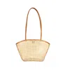 Ohsun Women's Neutrals / Brown Ollie Rattan & Leather Shoulder Bag - Brown In Brown
