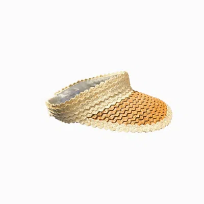 Ohsun Women's Neutrals / Brown Pandan Visor - Tan & White Trim