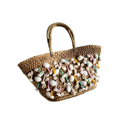 Ohsun Women's Neutrals Constance Shell & Beads Tote - Rainbow In White