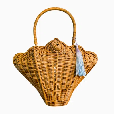 Ohsun Women's Neutrals Ellie Shell Wicker Bag In White