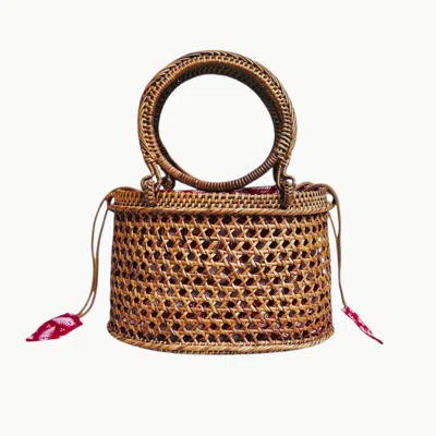 Ohsun Women's Neutrals Gale Rattan Crossbody Bag In Multi