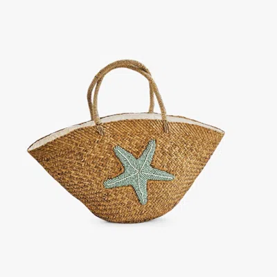 Ohsun Women's Neutrals / Green Selene Embroidered Tote - Turquoise