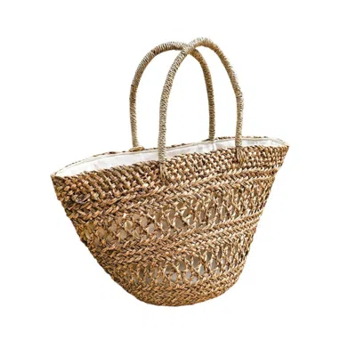 Ohsun Women's Neutrals Meryl Straw Shell Tassel Beach Bag