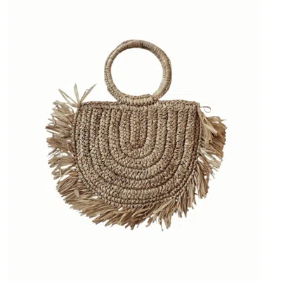 Ohsun Women's Neutrals Minka Raffia Fringe Handbag - Natural
