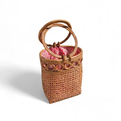 Ohsun Women's Neutrals Perry Rattan Bucket