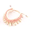Ohsun Women's Pink / Purple / Neutrals Bene Cowrie Shell & Beaded Macrame Bracelet - Pink