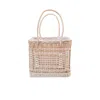 Ohsun Women's Neutrals / White Mirren Wicker & Glass Bead Bucket - Vanilla In White