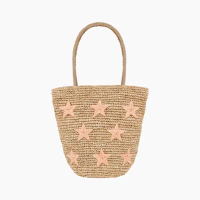 Ohsun Women's Orange / Neutrals Starr Raffia Beach Tote - Peach