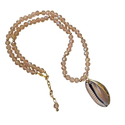 Ohsun Women's Pink / Brown Belize Shell Necklace - Purple & Gold In Pink/brown