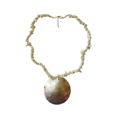 Ohsun Women's White Lulu Shell & Glass Bead Necklace - Bone
