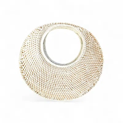 Ohsun Women's White Maxine Rattan Beach Bag - Bone