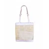 Ohsun Women's White / Neutrals Manuela Rattan And Leather Shoulder Bag - White In White