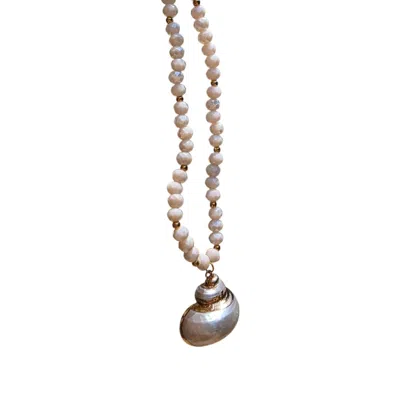 Ohsun Women's White / Pink Belize Shell Necklace - Light Pink & Gold In White/pink