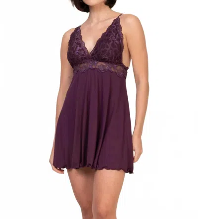 Ohzuza Bella Chemise Nightdress In Plum In Purple