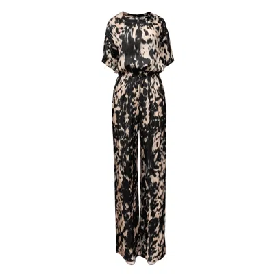 Oh!zuza Night&day Black / Neutrals Echo Viscose Satin Co-ord Set – Black Print