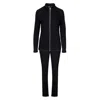 Oh!zuza Night&day Black Ribbed Zip Blouse & Lounge Pants Set In Black
