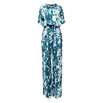 Oh!zuza Night&day Blue / Neutrals Echo Viscose Satin Co-ord Set – Blue Print