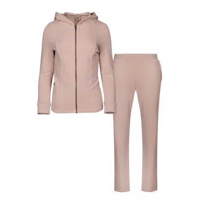 Oh!zuza Night&day Neutrals Cozy Hoodie & Long Pants Set In Beige
