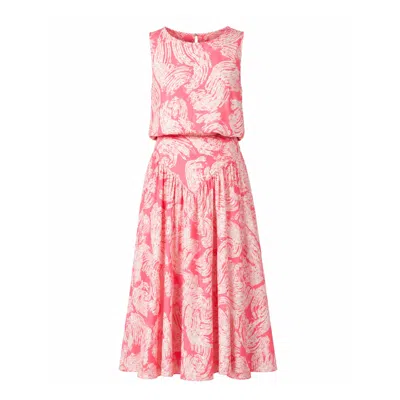 Oh!zuza Night&day Neutrals / Pink Wide-strap Top & Midi Skirt Set - Pink Print