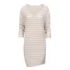 Oh!zuza Night&day Neutrals / White Asymmetrical Ribbed Lounge Dress - Beige Melange