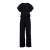 Oh!zuza Night&day Women's Black Jumpsuit With Short Sleeves In Black