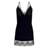Oh!zuza Night&day Women's Black Lace Back Chemise Nightdress - Breathable Viscose & Soft Lace In Black