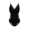 Oh!zuza Night&day Women's Black Lace Bodysuit With Adjustable Straps In Black
