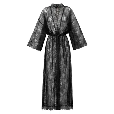 Oh!zuza Night&day Women's Black Lace Maxi Robe