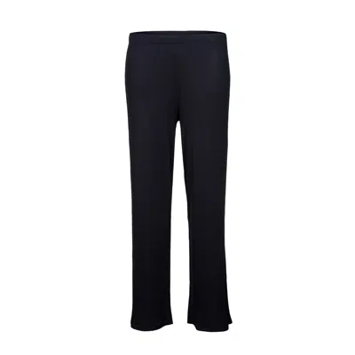 Oh!zuza Night&day Women's Black Long Leg Flare Pants - Ribbed Silky