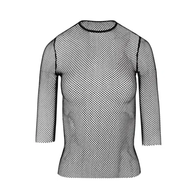Oh!zuza Night&day Women's Black Mesh Midi Sleeve Top