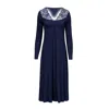 Oh!zuza Night&day Women's Blue Navy Lace Midi Nightdress In Blue