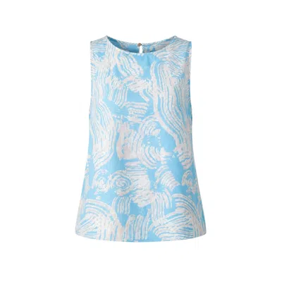 Oh!zuza Night&day Women's Blue / Neutrals Echo Viscose Top Wide Straps - Blue Print
