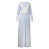 Oh!zuza Night&day Women's Blue / White / Gold Viscose Ankle-length Nightgown In Blue/white/gold