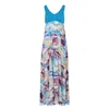 Oh!zuza Night&day Women's Blue / White Long Flowy Ecovero Viscose Dress In Blue/white