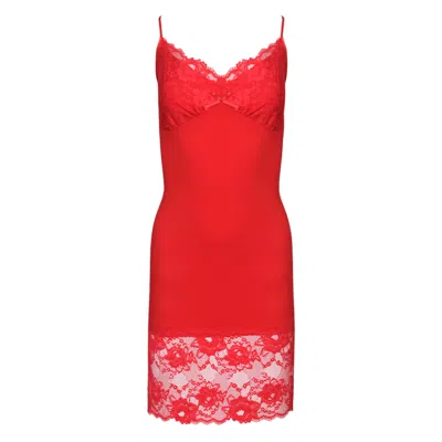 Oh!zuza Night&day Women's Classic Lace Chemise Nightdress - Red