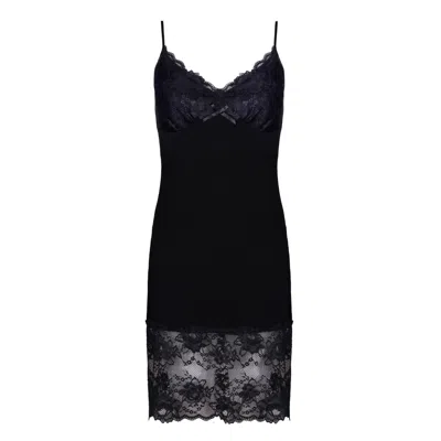 Oh!zuza Night&day Women's Classic Lace Chemise Nightdress Black