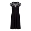 Oh!zuza Night&day Women's Classy Midi Nightdress With Lace - Black In Black
