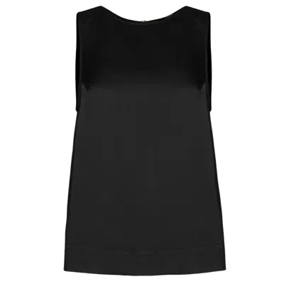 Oh!zuza Night&day Women's Echo – Black Satin Viscose Top With Side Slits