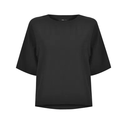 Oh!zuza Night&day Women's Echo Oversized T-shirt In Textured Viscose – Black