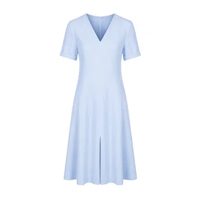 Oh!zuza Night&day Women's Echo Viscose Midi Dress Short Sleeve With Pockets - Light Blue