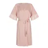Oh!zuza Night&day Women's Elegant Robe - Viscose And Lace - Rose Gold In Rose Gold