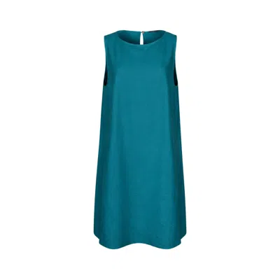 Oh!zuza Night&day Women's Green / Blue Echo Viscose Midi Dress With Pockets - Turquoise