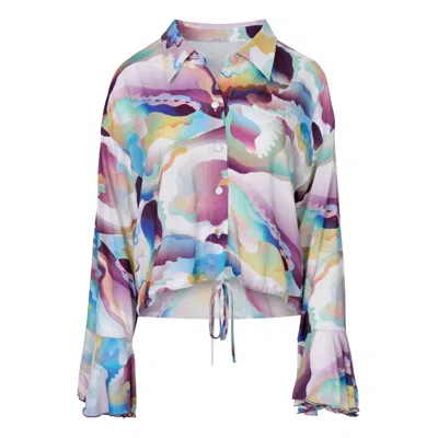 Oh!zuza Night&day Women's Green / Blue Mamma Mia! Blouse - Multicolour In Green/blue