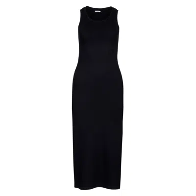 Oh!zuza Night&day Women's Long Ribbed Sleeveless Dress - Black